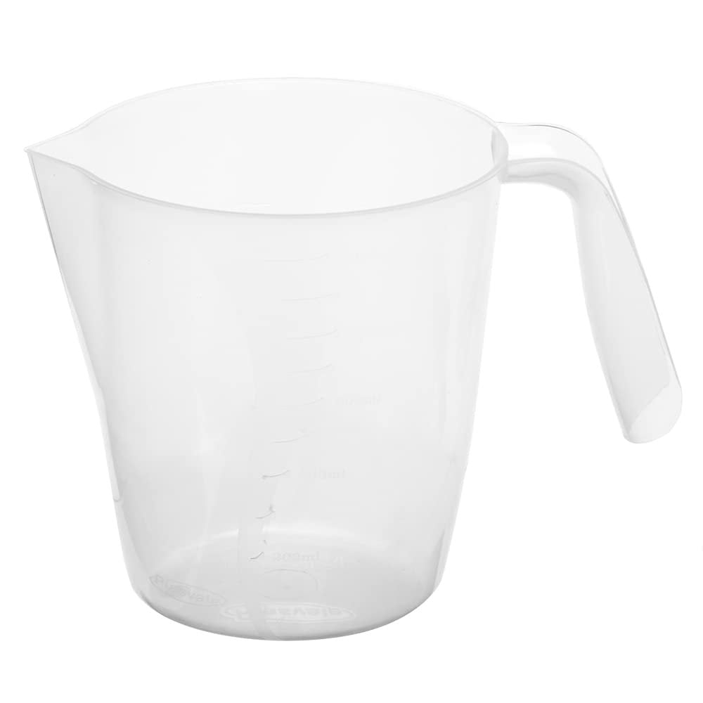 Home Basics 1000 ml Plastic Measuring Cup with Raised Measurement Markings, Clear | Balanced Handle | V-Shaped Spout | Easy to Read