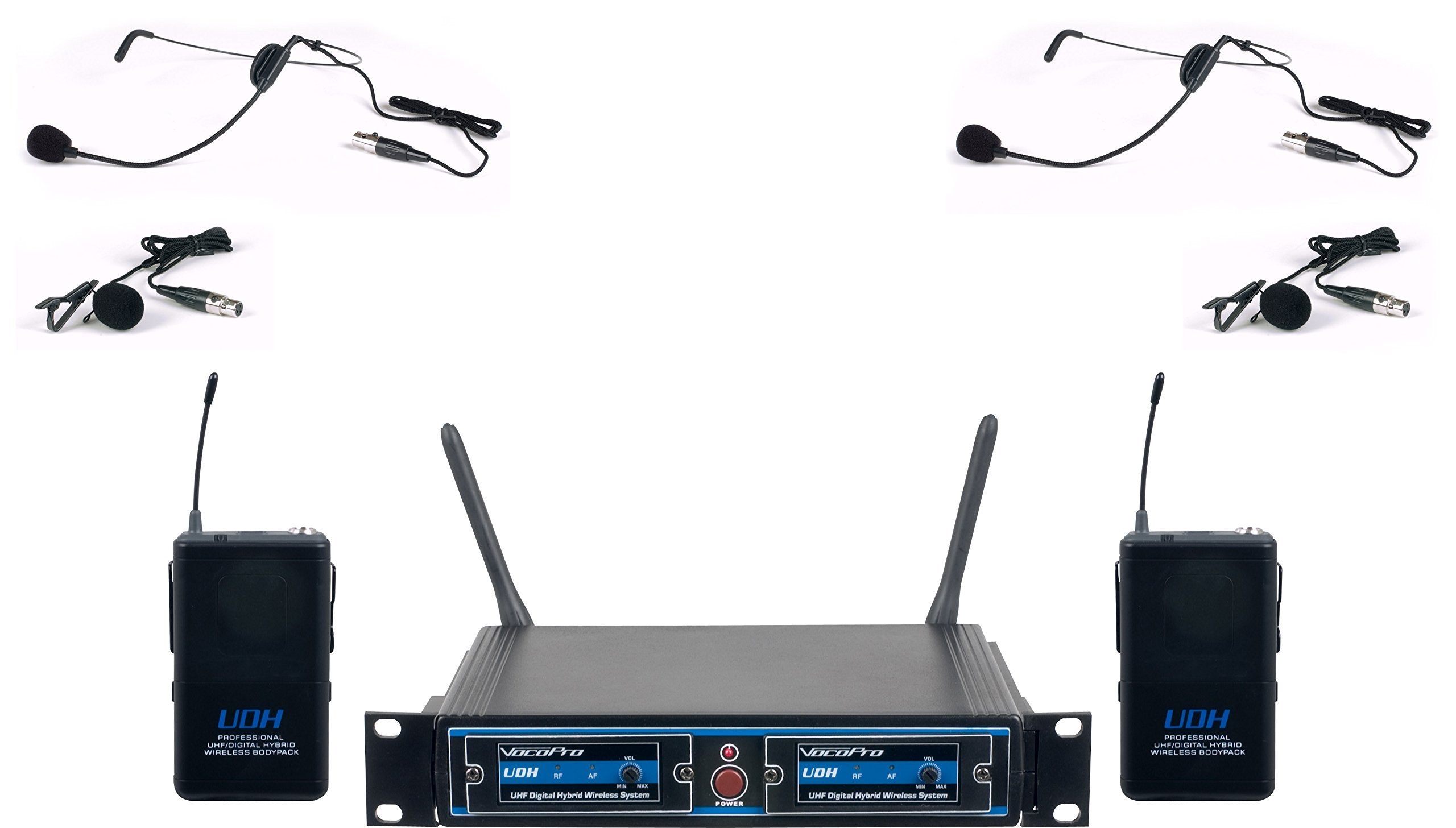 VocoPro PA System, XLR Connector, Black (UDHDUALB2)