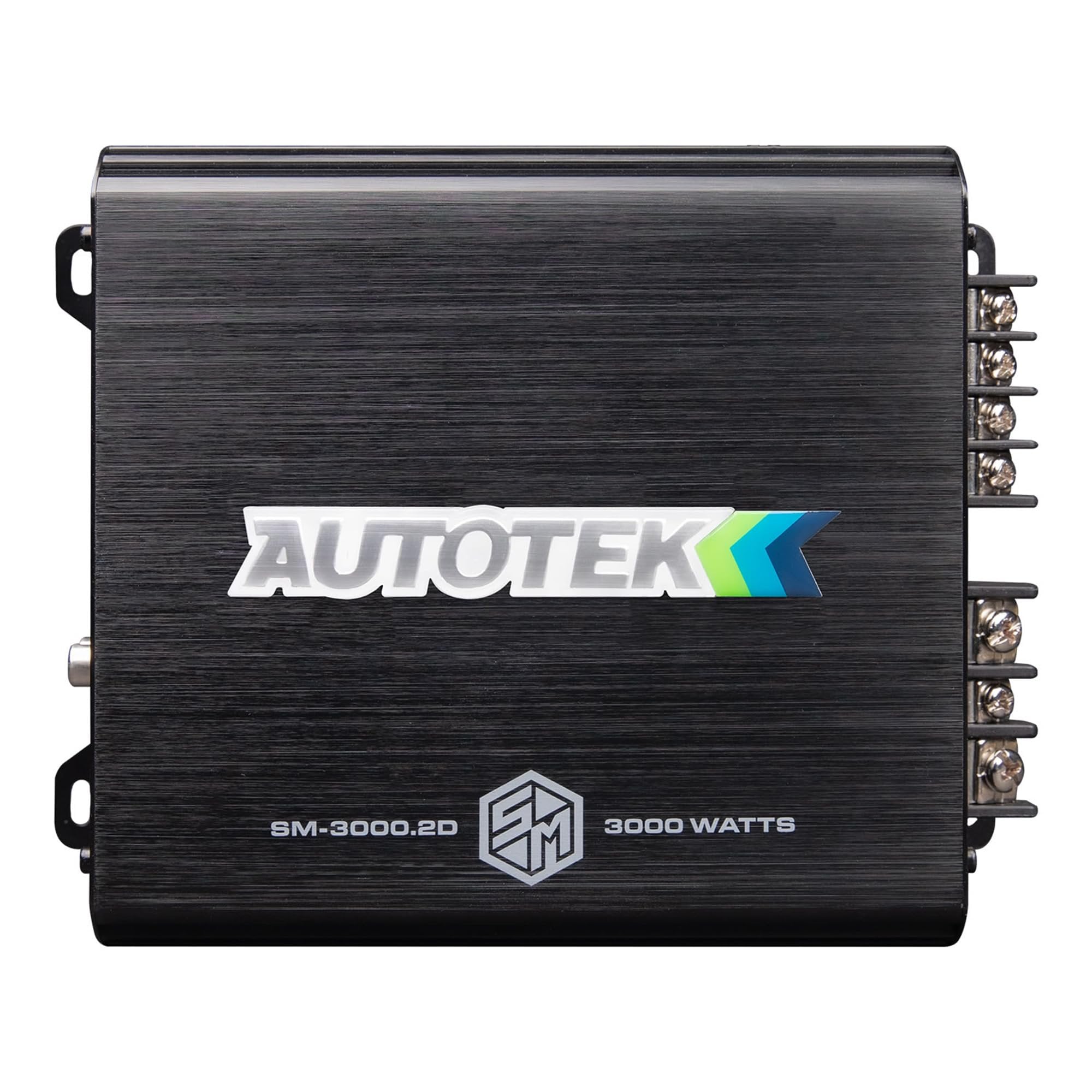 Autotek 3000 Watt 2 Channel Car Audio Amplifier with Bass Knob, High Output Class D Mono Bridged 4 Ohm Stable Input, Street Machine, SM-3000.2D, Black