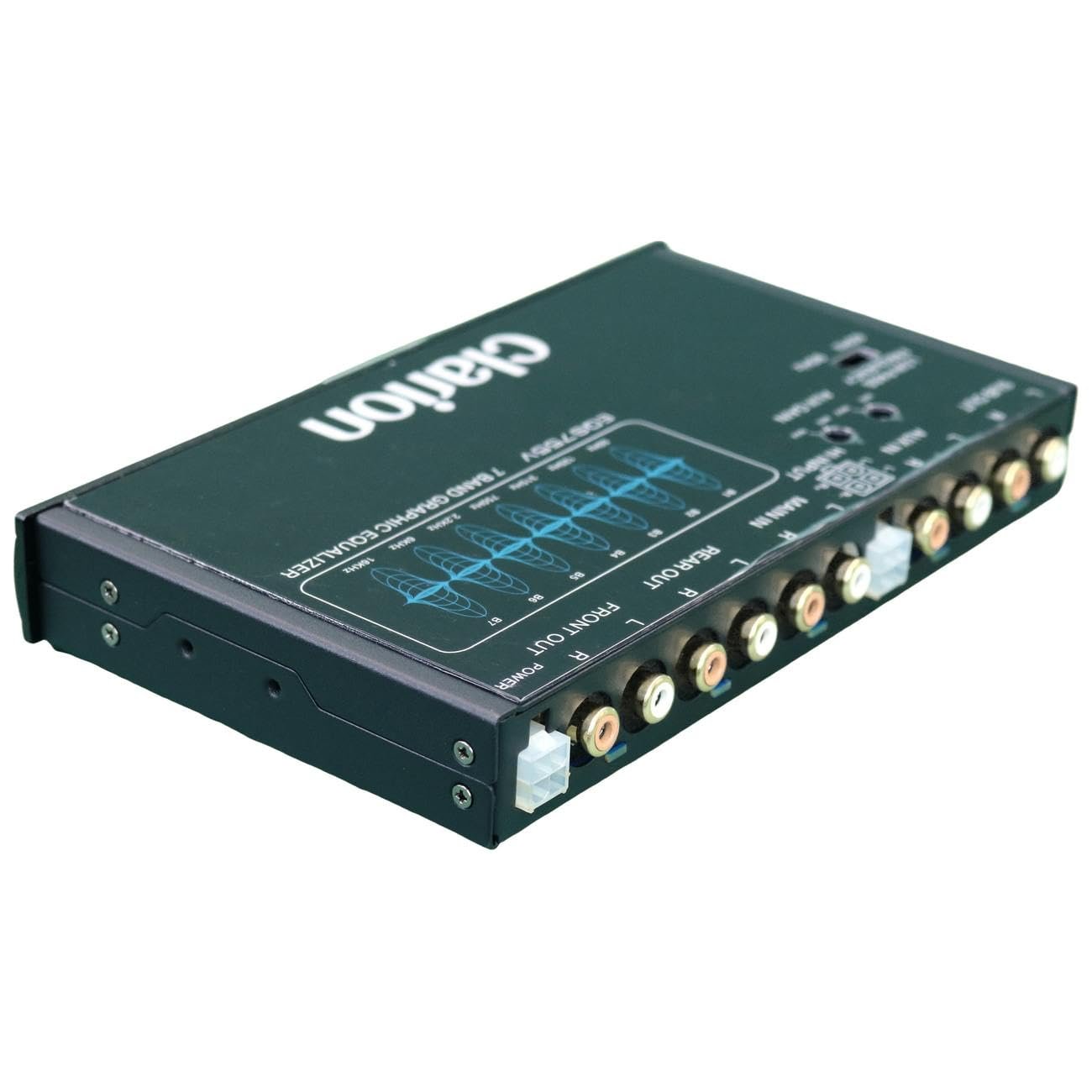 CLARION EQS755V 7-Band Car Audio 1/2-DIN Size Car Graphic Equalizer/Crossover with Front 3.5mm Auxiliary Input, Rear RCA Auxiliary Input and High Level Speaker Inputs