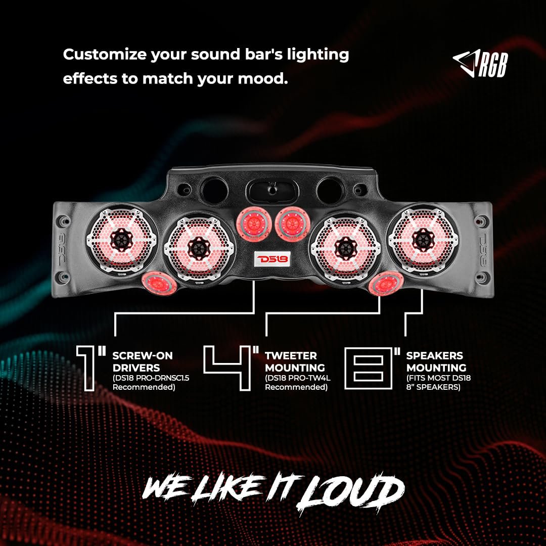 DS18 JK-SBAR/B Overhead Soundbar, Black