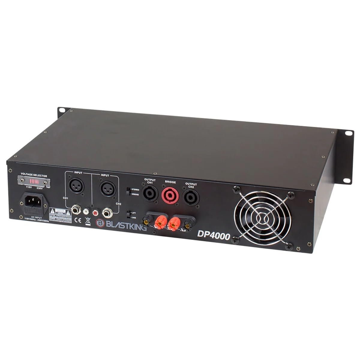 Blastking DP4000 Amplifier 4000 Watts 2 Channel Reliable Versatile Pro Audio Equipment Self Protection Mode Against Overload Over Heat Short Circuit