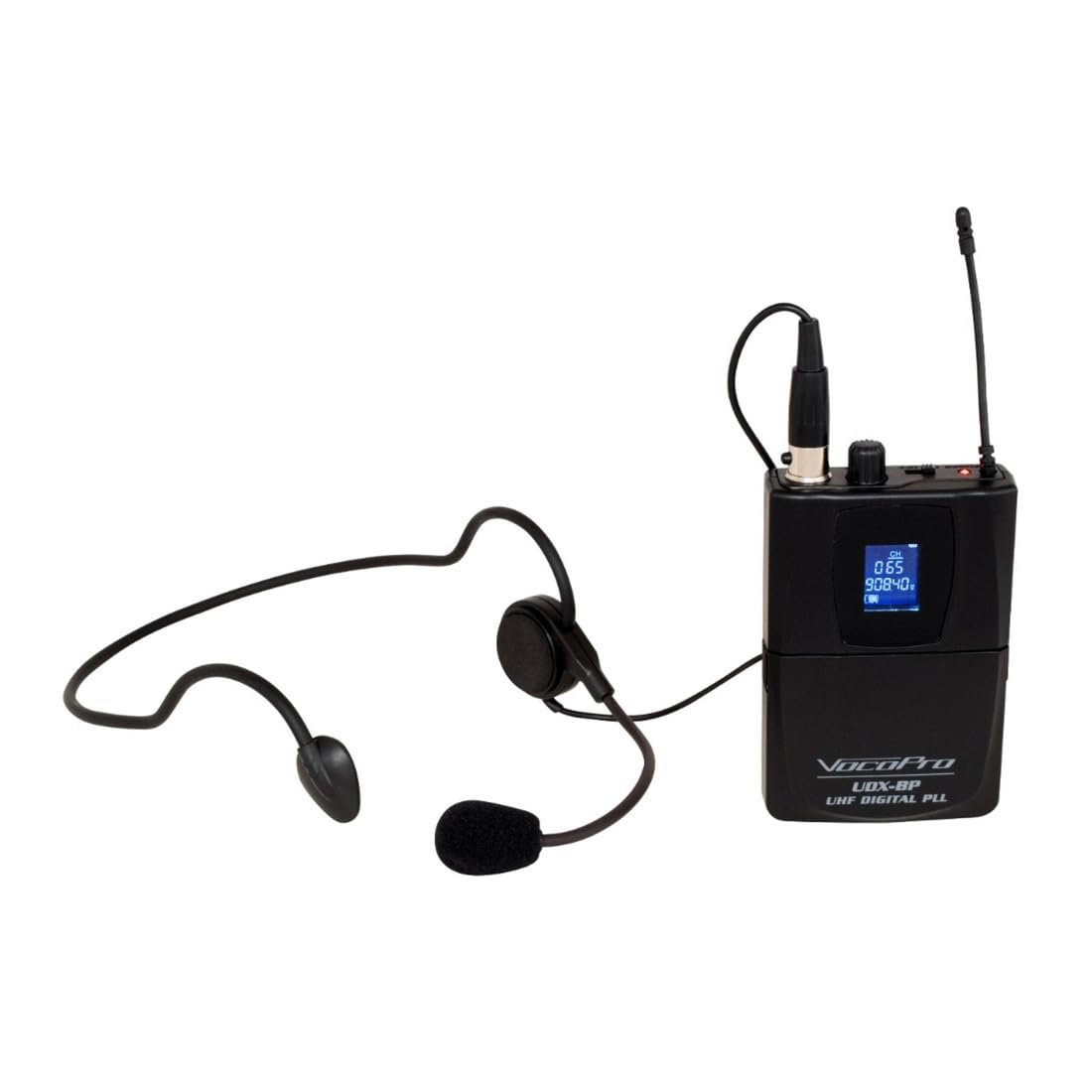 VocoPro Digital UHF PLL Wireless System with Guitar Transmitter and Headset Microphone with Wireless Bodypack