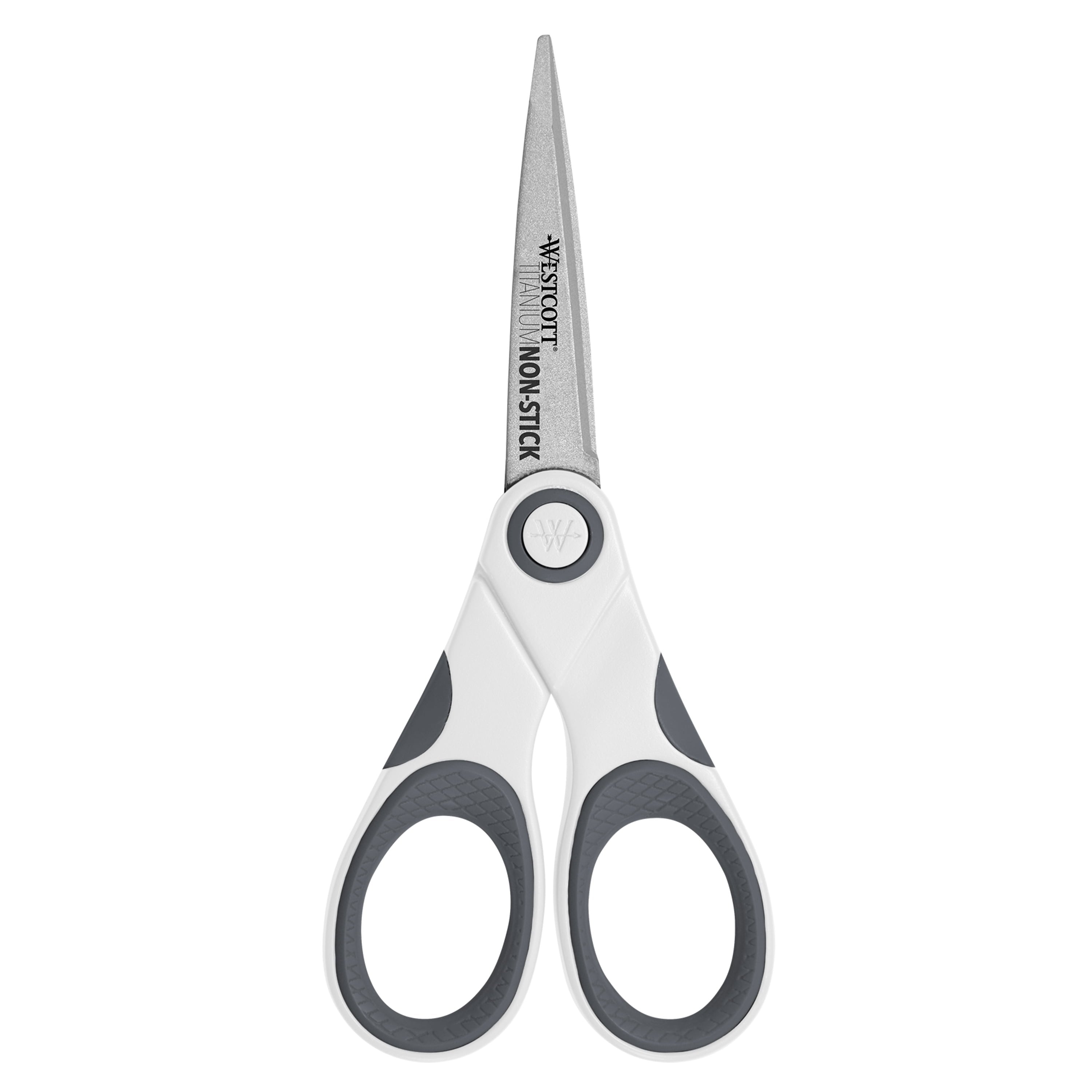 Westcott Titanium Bonded Non-Stick Scissor, 5", Microtip, Straight, for Sewing, White, 1-Count