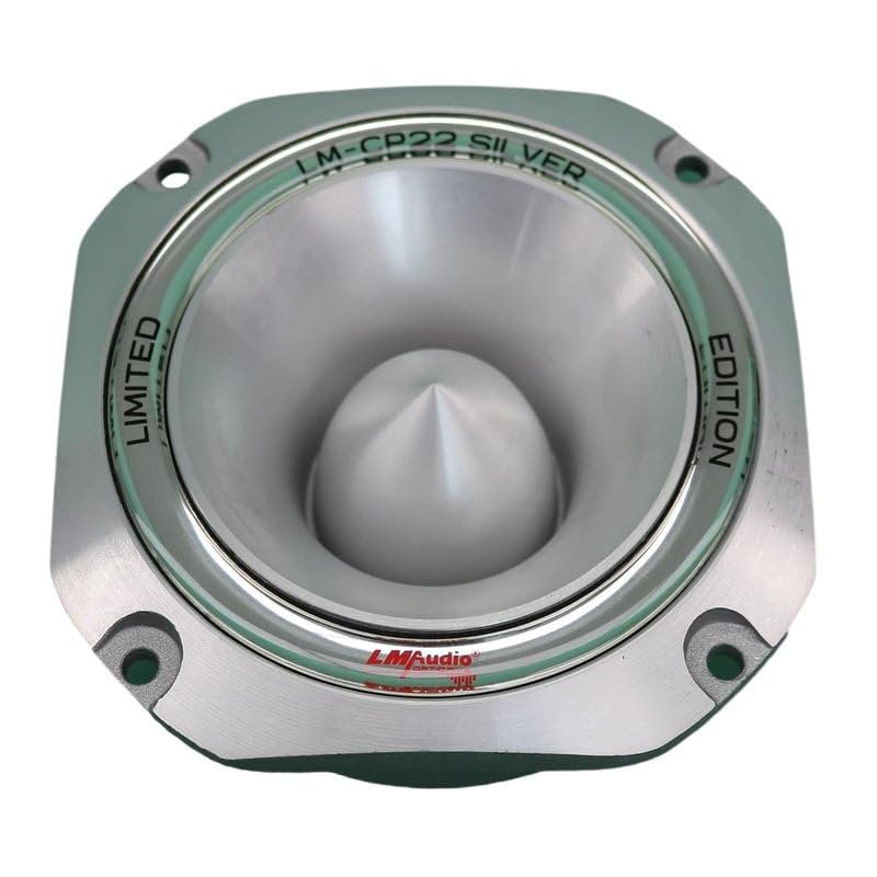 Luna Morena LM-CP22S Bullet Super Tweeter 1.5-in Voice Coil 8-Ohm 850 Watt Max Diecast Aluminum Frame Audio Speaker Silver Reflective