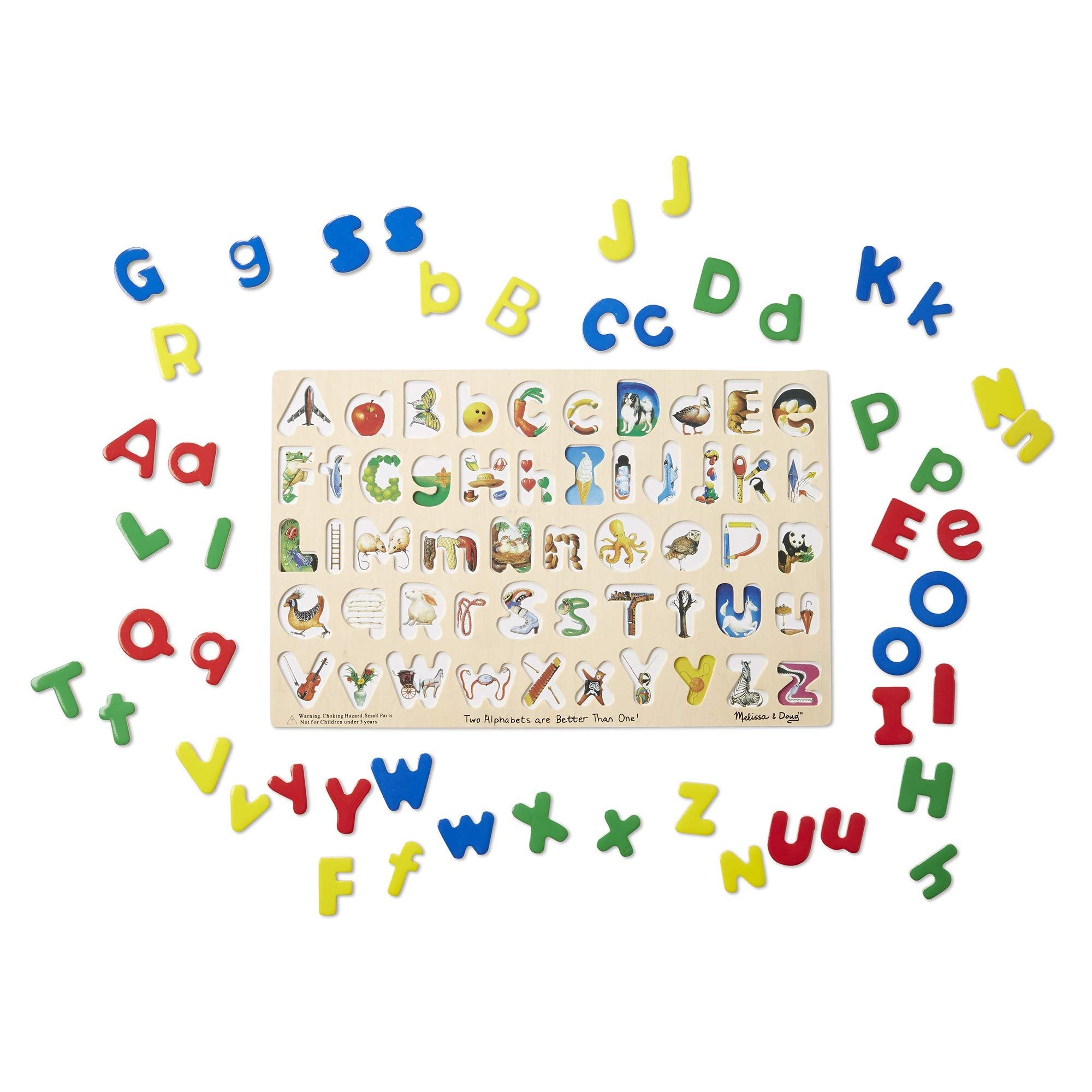 Melissa & Doug Upper & Lower Case Alphabet Letters Wooden Puzzle (52 pcs)