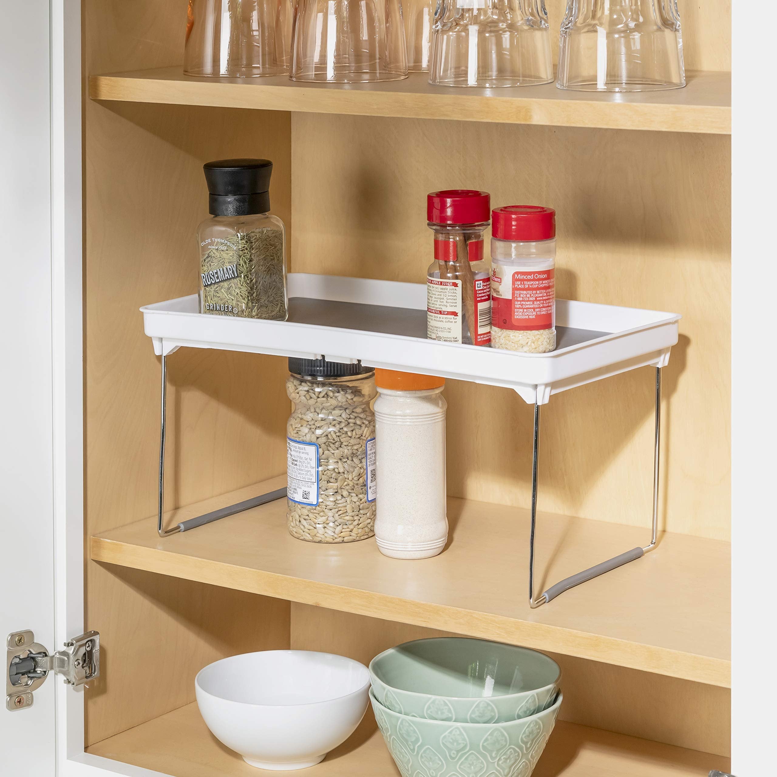 Home Basics Foldable Rubber Lined Plastic Kitchen Organizer Rack (2)