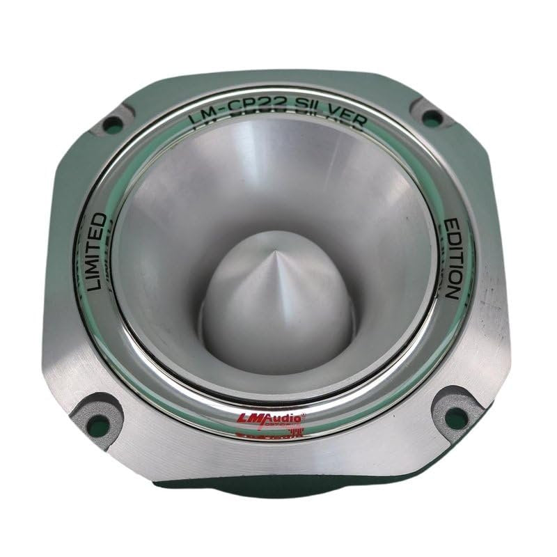 Luna Morena LM-CP22S Bullet Super Tweeter 1.5-in Voice Coil 8-Ohm 850 Watt Max Diecast Aluminum Frame Audio Speaker Silver Reflective