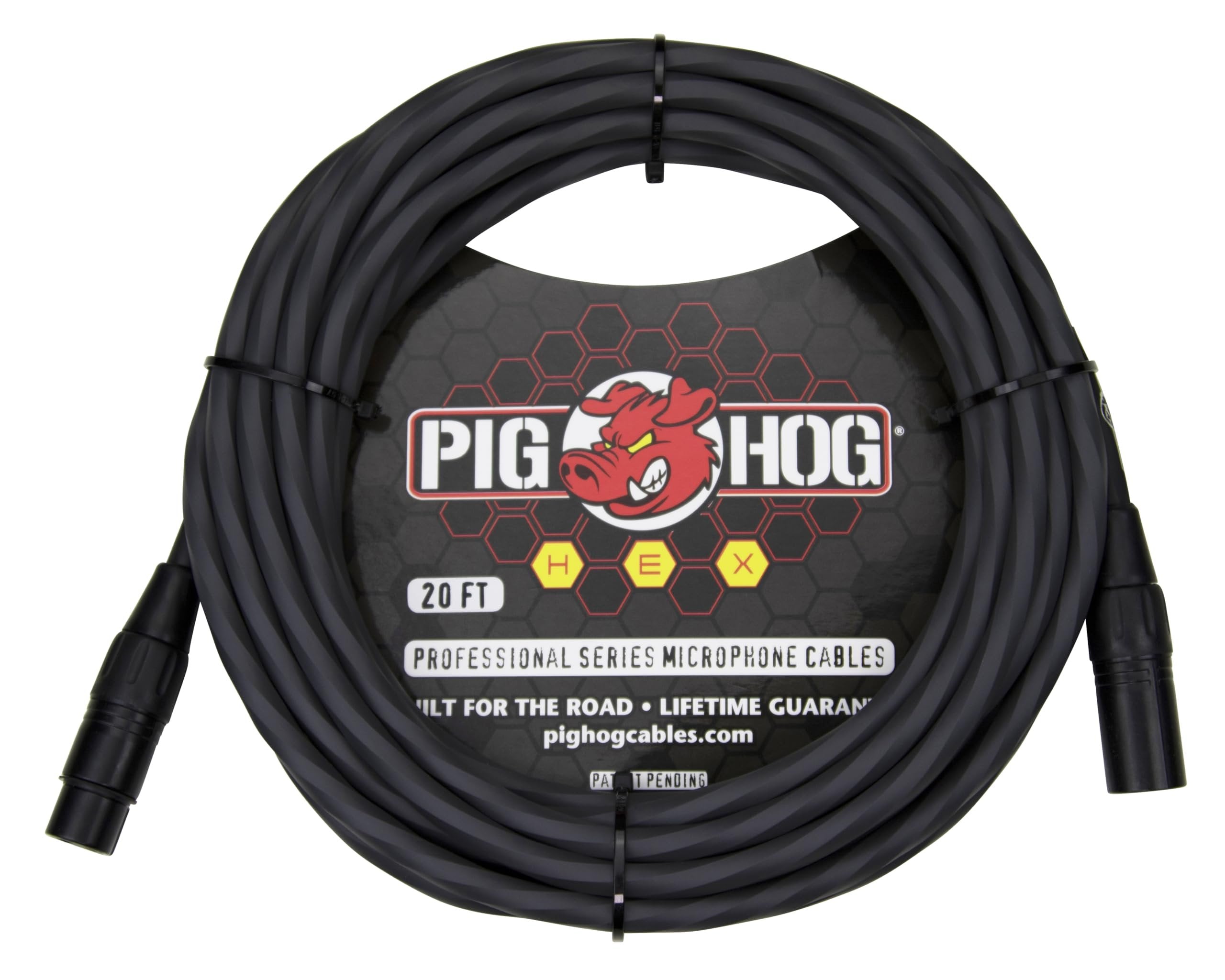 Pig Hog PHMH20GR Hex Series Mic Cable, Grey 20ft