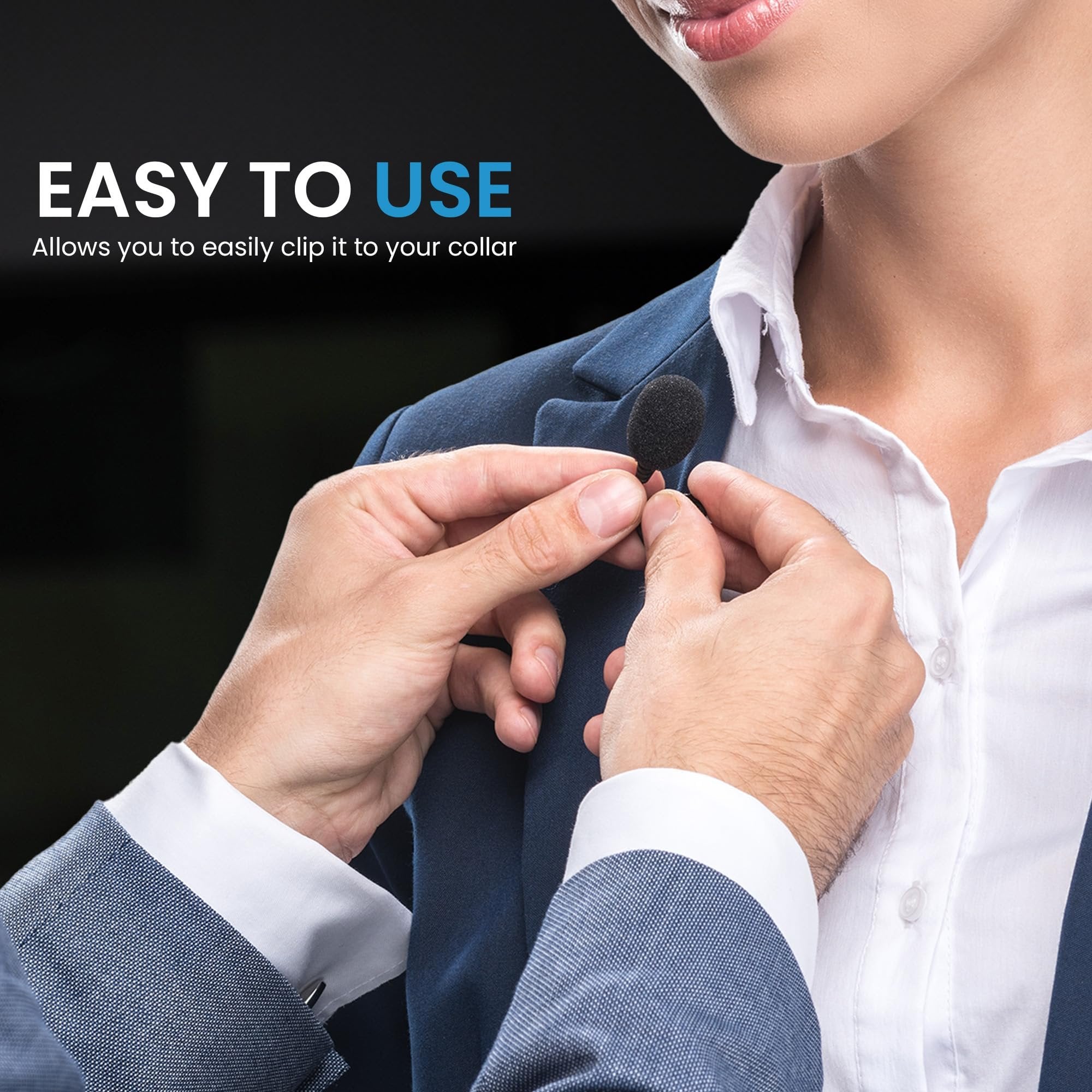 iDance Lavalier Microphone for Cell Phone, Wired Lapel Clip On Small Mic, Wearable Shirt Tiny Lav Microphone for Studio Recording, Content Creation, Omnidirectional Mini Microphone Android