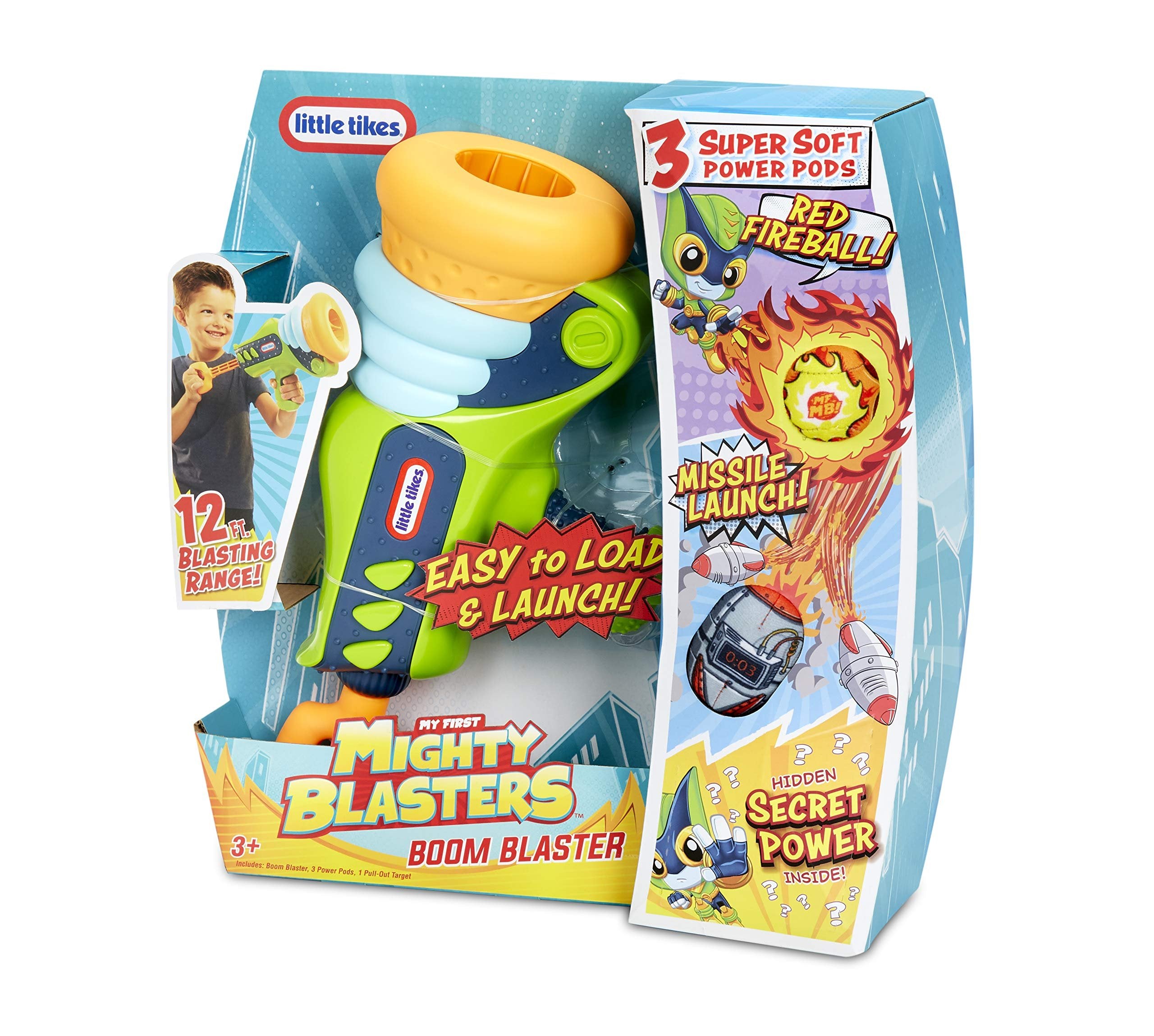 Little Tikes Mighty Blasters - Boom Blaster Toy Blaster with 3 Soft Power Pods for Boys and Kids