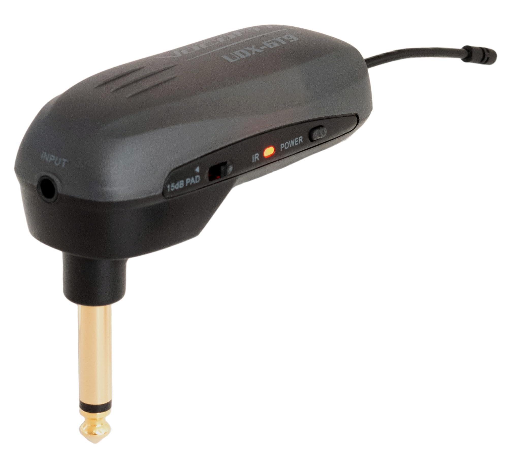 VocoPro Microphones, 1/4 inch, Digital PLL Wireless Guitar Transmitter 90° Plug (UDX-GT9)