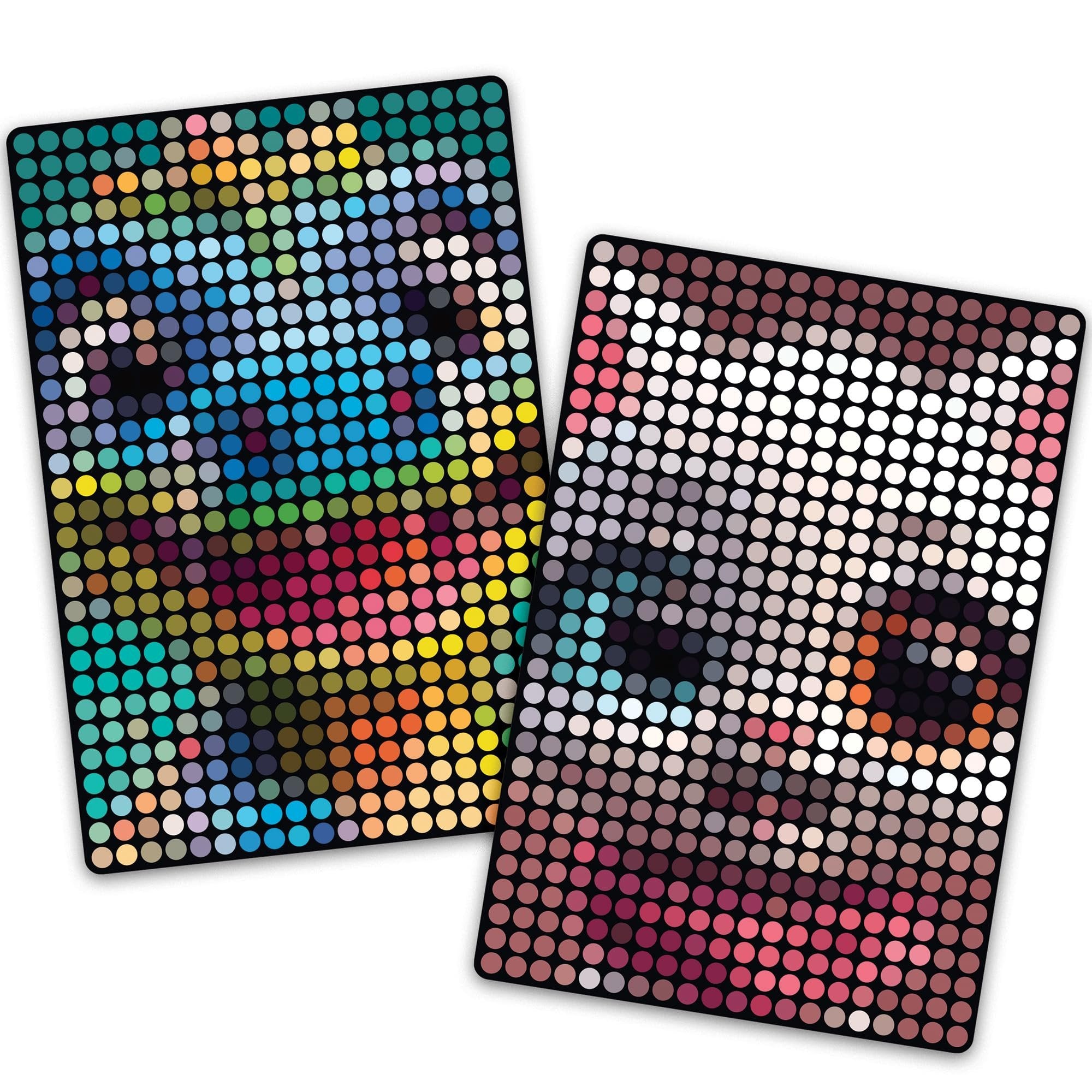 Make It Real: Stamp to Reveal: 2 Characters - Cool Cat & Smily Dino - DIY 2 Dot Posters, 11 x 16.5, Craft Kit, Artwork Activity, Girls & Kids Ages 6+