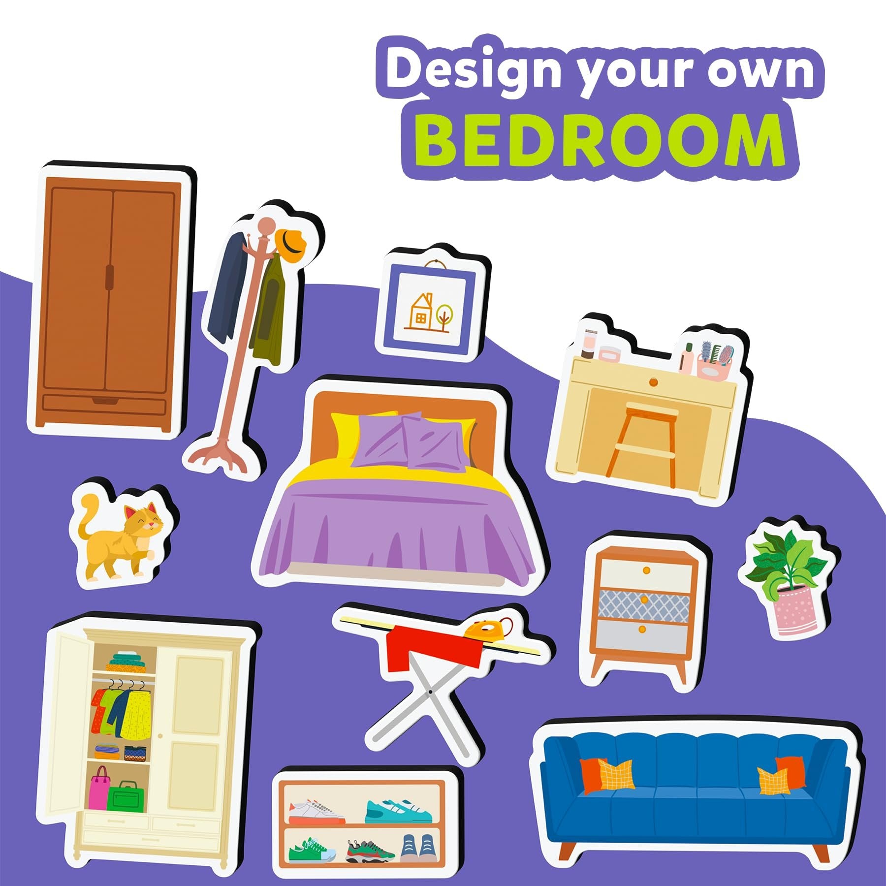 Skillmatics Creative Toy Magnetopia - Design Your Home, Interactive Pretend Play Set for Kids, Toddlers, 60+ Magnetic Pieces, Preschool Learning Game, Gifts for Girls & Boys Ages 3, 4, 5, 6, 7