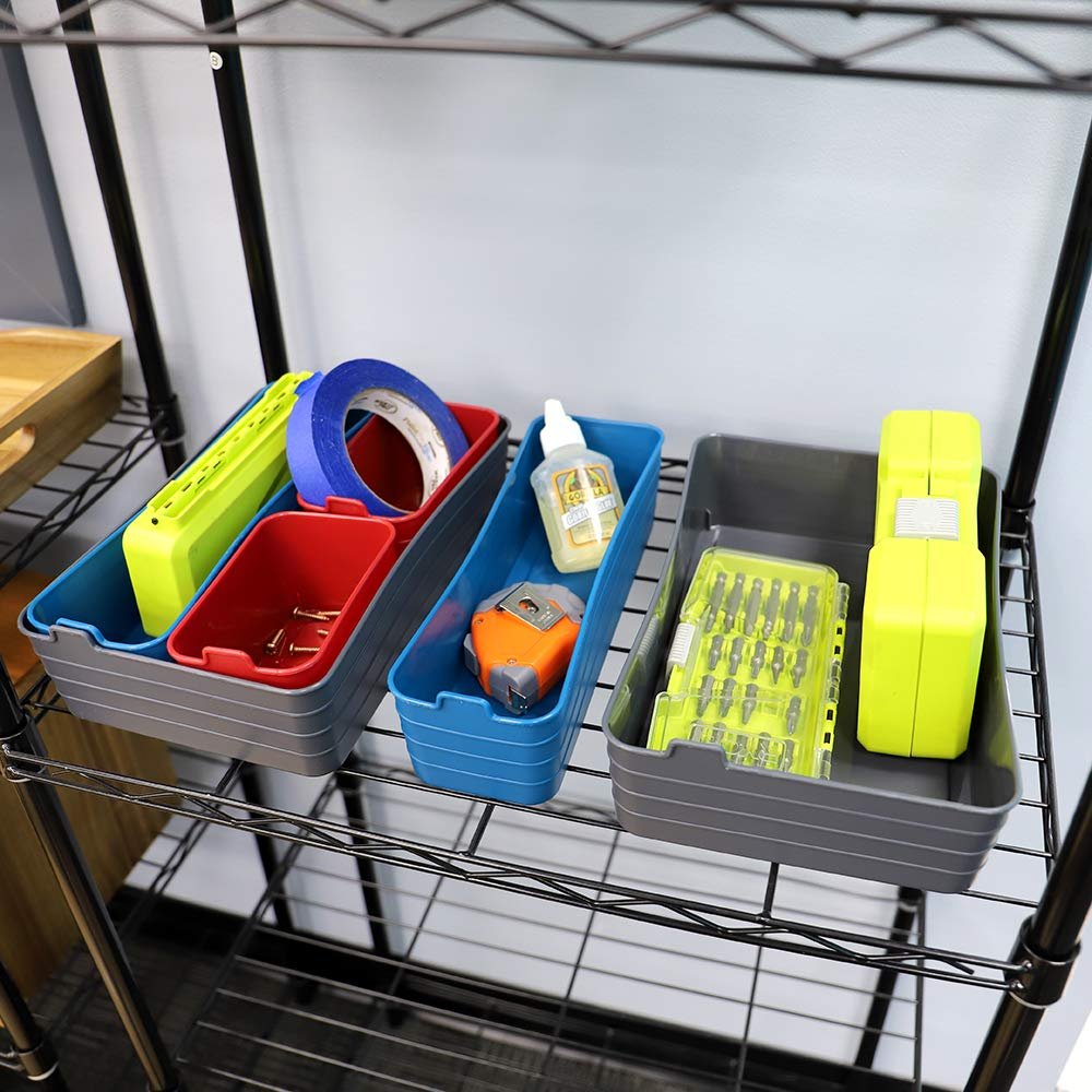 Home Basics Flexible Plastic Drawer Organizer Set, Pack of 6, Multi-color (2)