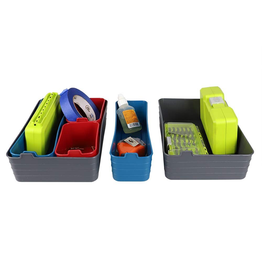 Home Basics Flexible Plastic Drawer Organizer Set, Pack of 6, Multi-color (2)
