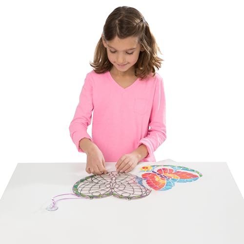 Melissa & Doug Stained Glass Made Easy Activity Kit: Butterfly - 140+ Stickers - Kids Sticker Stained Glass Craft Kit; Sun Catchers For Kids Ages 5+