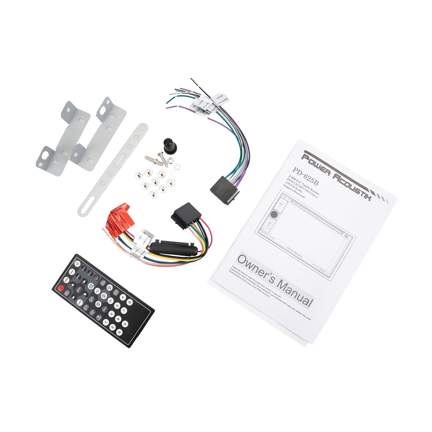 Power Acoustik PD-625B, 6.2 Inch Double Din Car Stereo, Detachable Face DVD 2-Din Multimedia Receiver Radio with Bluethooth and Back Up Camera Ready