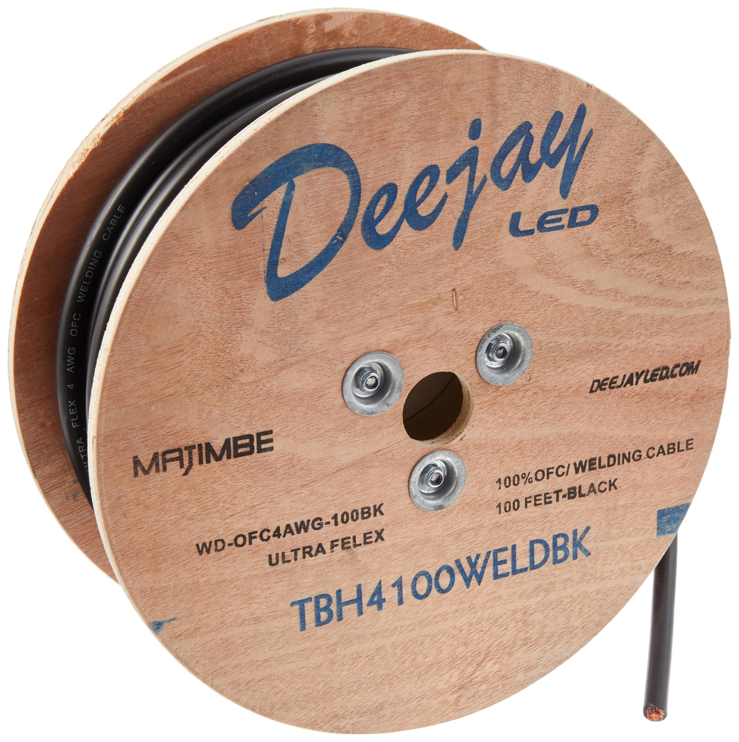 DEEJAY LED TBH4100WELDBK DJL 4 Gauge Black 100FT Copper Weld CABL