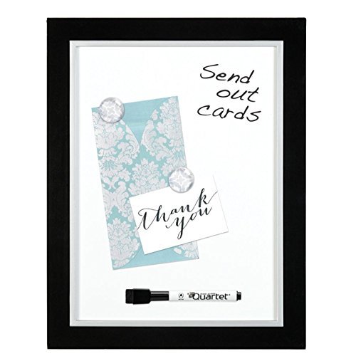 Quartet® Home Organization Magnetic Dry-Erase Board, 11" x 14", Black/Silver