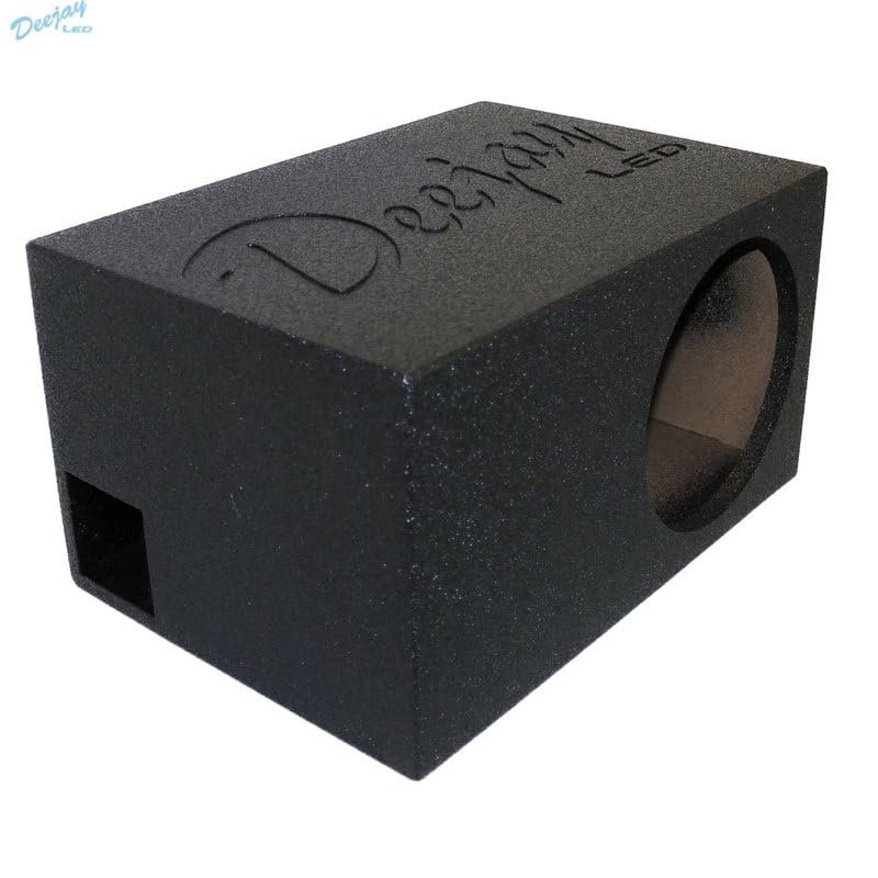 DEEJAY LED 1X10EPOXY DJL 10-in Base Box for 10-in Woofer with Tuned Port and Durable Epoxy Coat Outer Finish Embossed Logo