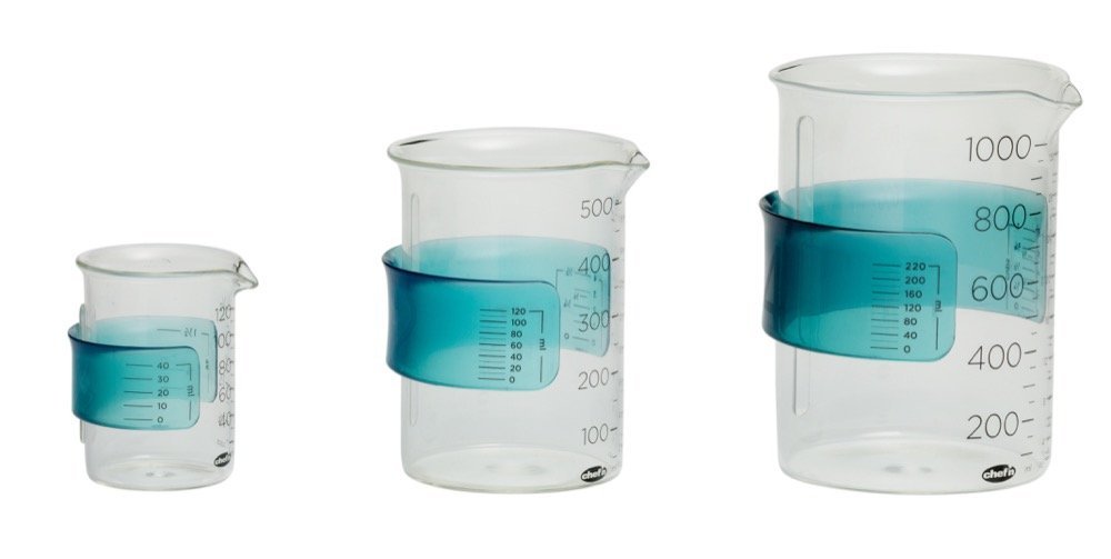 Chef'n Set of 3 Adjustable Measuring Beakers, Clear