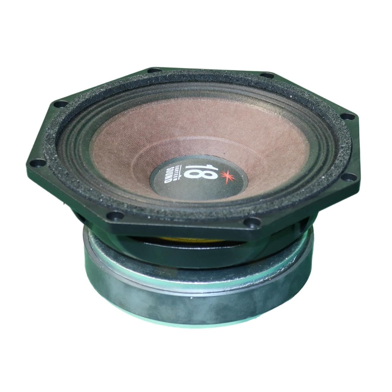 18 Sound 8MB720-8 8 inch Woofer Midbass Driver High Power Octragon Shape 250 Wrms 500 Watt Peak 8 Ohm Weather Protected Cone 2" Voice Coil