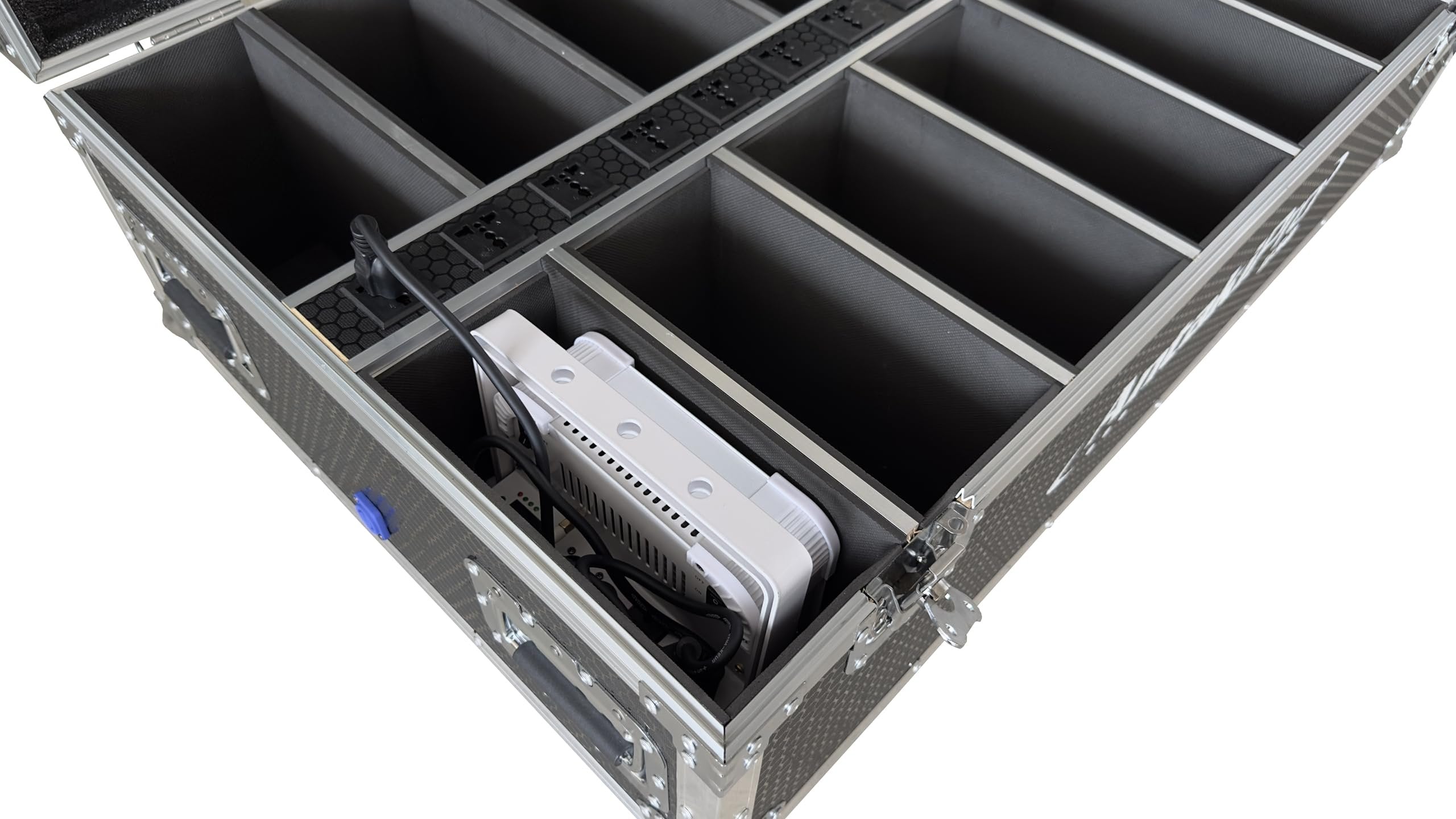 ANTAKIPRO AP-9X6CASE PRO Rolling Road Flight Case 12-Bay Charging Case, 6x6 Storage Compartments, Holds 12 Units AP-9X6PAR Rolling Equipment with Wheels Black