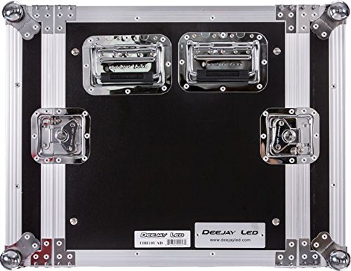 DEEJAY LED High-Performance Fly Drive 10u Rack DJ Amplifier Case with 18-Inch Body Depth. Top Quality, Accessible and Convenient Bottom Rubber Feet with Durable Bolts & Recessed T-Nuts TBH10UAD