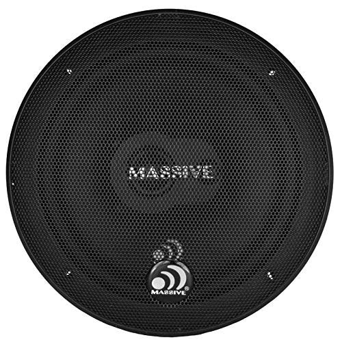 Massive Audio MX65S | 6.5 Inch, 100 Watts Max, 50 Watts RMS, MX Series Coaxial Speakers, 13mm Dome Ferro Fluid Tweeters, 1 “ High Temp Voice Coils, 12dB Crossovers, 4 Ohm (Sold AS Pair)