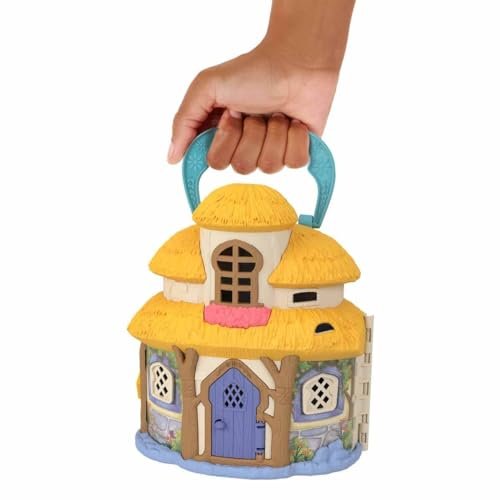 Mattel Disney Wish Micro Doll & Doll House Playset, Asha of Rosas Cottage with Asha Doll, Star Figure & 15+ Furniture & Accessories, Travel Toy