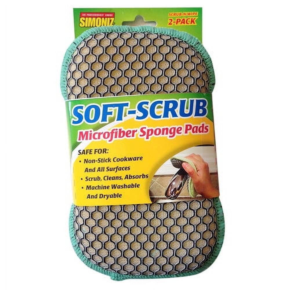 Simoniz Soft-Scrub Microfiber Sponge Pads, 2 Count