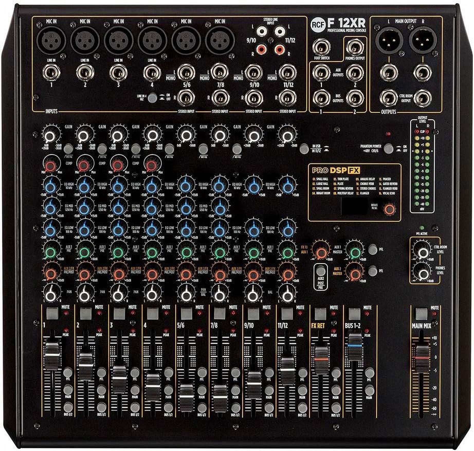 RCF F-12XR 12-Channel Mixing Console With Multi-Fx & Recording