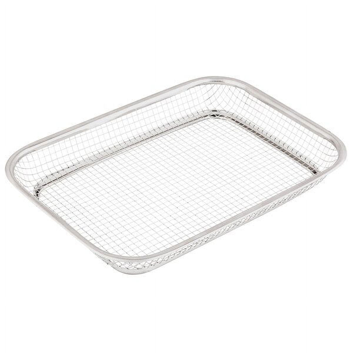 Tablecraft 123476 11 5/8" x 8 1/2" 1 1/2" Rectangular Mas Grande Platter Stainless Steel Basket