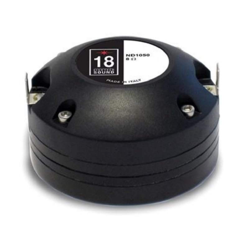 18 Sound ND1050-8 HF Compression Neo Driver 1-inch Exit Throat 50 Watts Rms 100 Watts Peak 8-Ohm Motorcycle Car Pro Audio Component Sound Speaker 1.75 inch Voice Coil