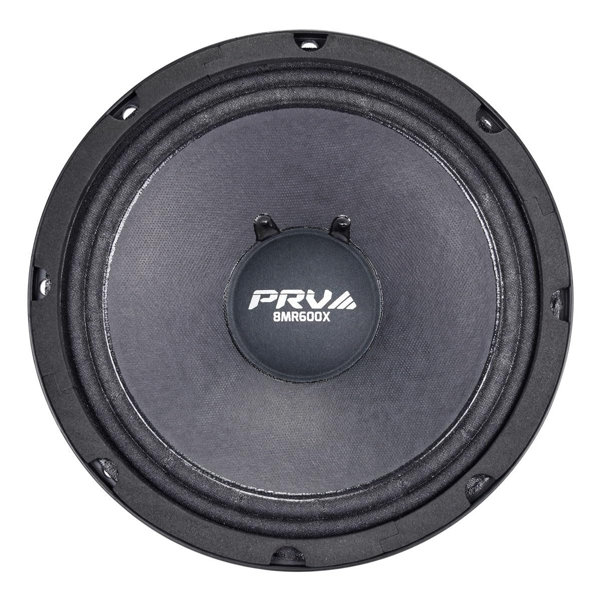 PRV AUDIO 8 Inch Midrange Speaker 8MR600X-4, 600 Watts 4 Ohm, 2 in Voice Coil, X-treme Mid Range Loudspeaker for Pro Car Audio Systems (Single)