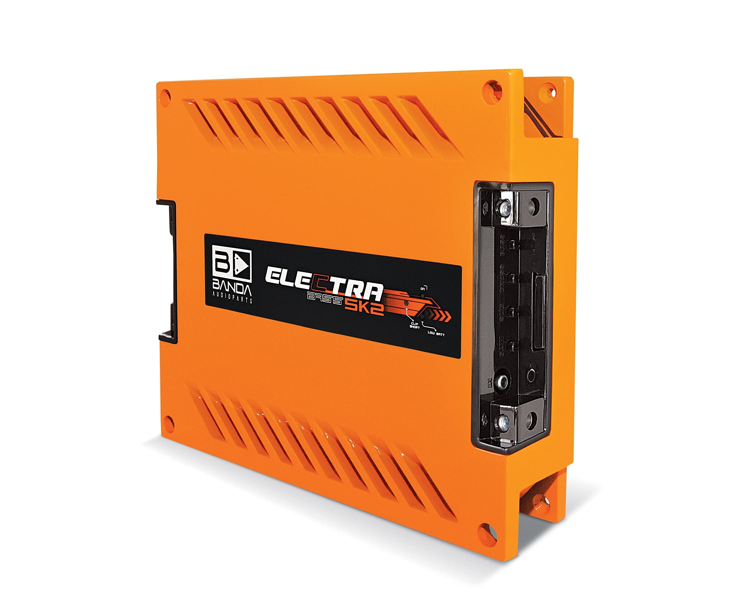 1-Ch. Vehicle Audio Bass Amplifier - 5000W D Class High-Powered Mono Bass Amp w/Subsonic & Low Pass Filters Stable @ 2ohms, LED Indicators, Sound Specialization, Orange - BANDA Electra 5K2OHMORANGE
