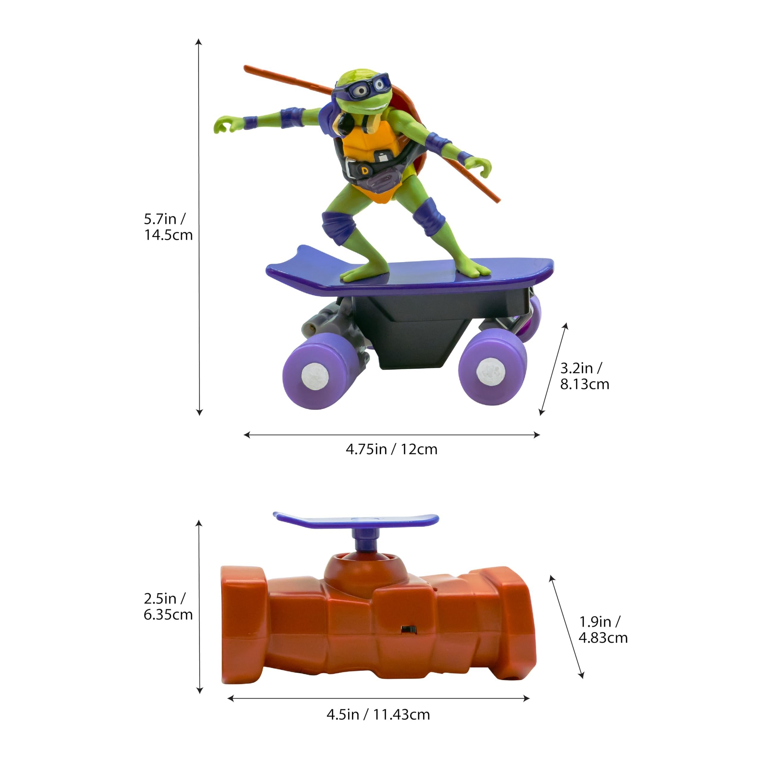 Teenage Mutant Ninja Turtles Toy, Donatello Half Pipe RC Skate Vehicle, Mutant Mayhem Remote Control TMNT Toy for Kids, Ages 3+