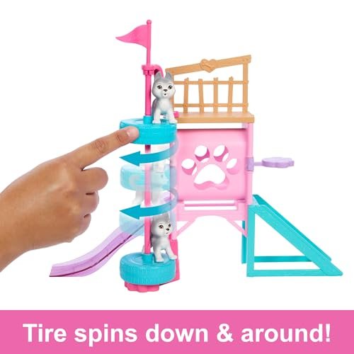 Barbie and Stacie to The Rescue Doll & Playset, Puppy Obstacle Course with Doll, 3 Dog Figures & 18 Accessories