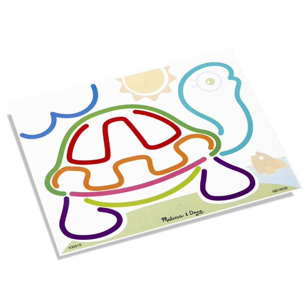 Melissa & Doug Rainbow Cord Picture & Pattern Maker Draw with Cords – 39 Cords, 6 Double-Sided Cards to Trace