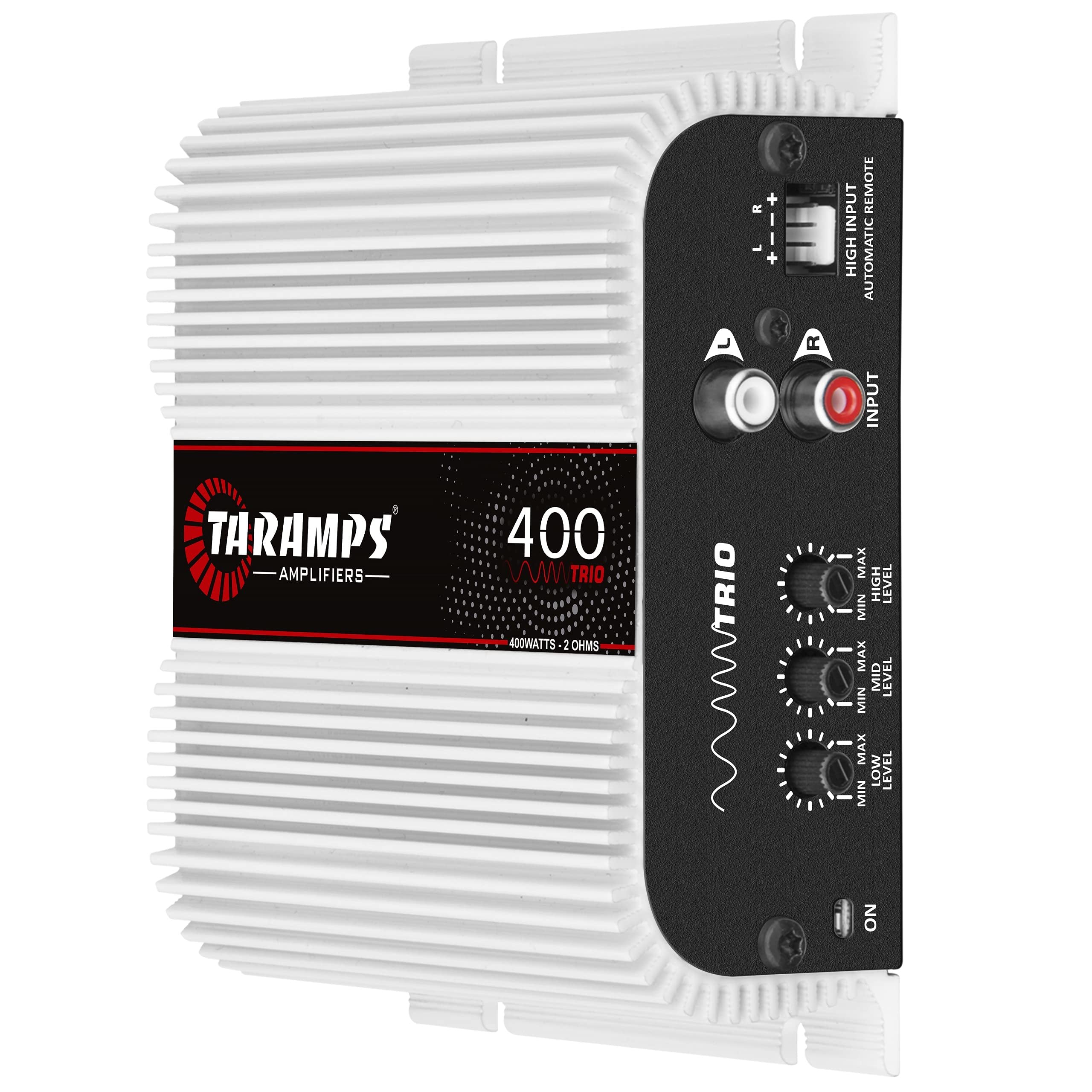 TARAMPS TRIO400 400 Trio Class D Amplifier 2-ohm 400W RMS 1-Channel 3 Outputs Automotive Enhance Car Audio System