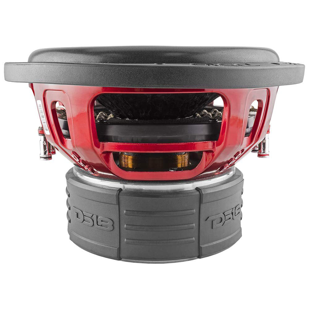 DS18 EXL-X10.2D Subwoofer in Black - 10" Speaker, 1750W Max Power, 850W RMS Power, Fiber Glass Dust Cap, Red Aluminum Frame, DVC, 2 Ohm Impedance, Ferrite Magnet (1 Speaker)