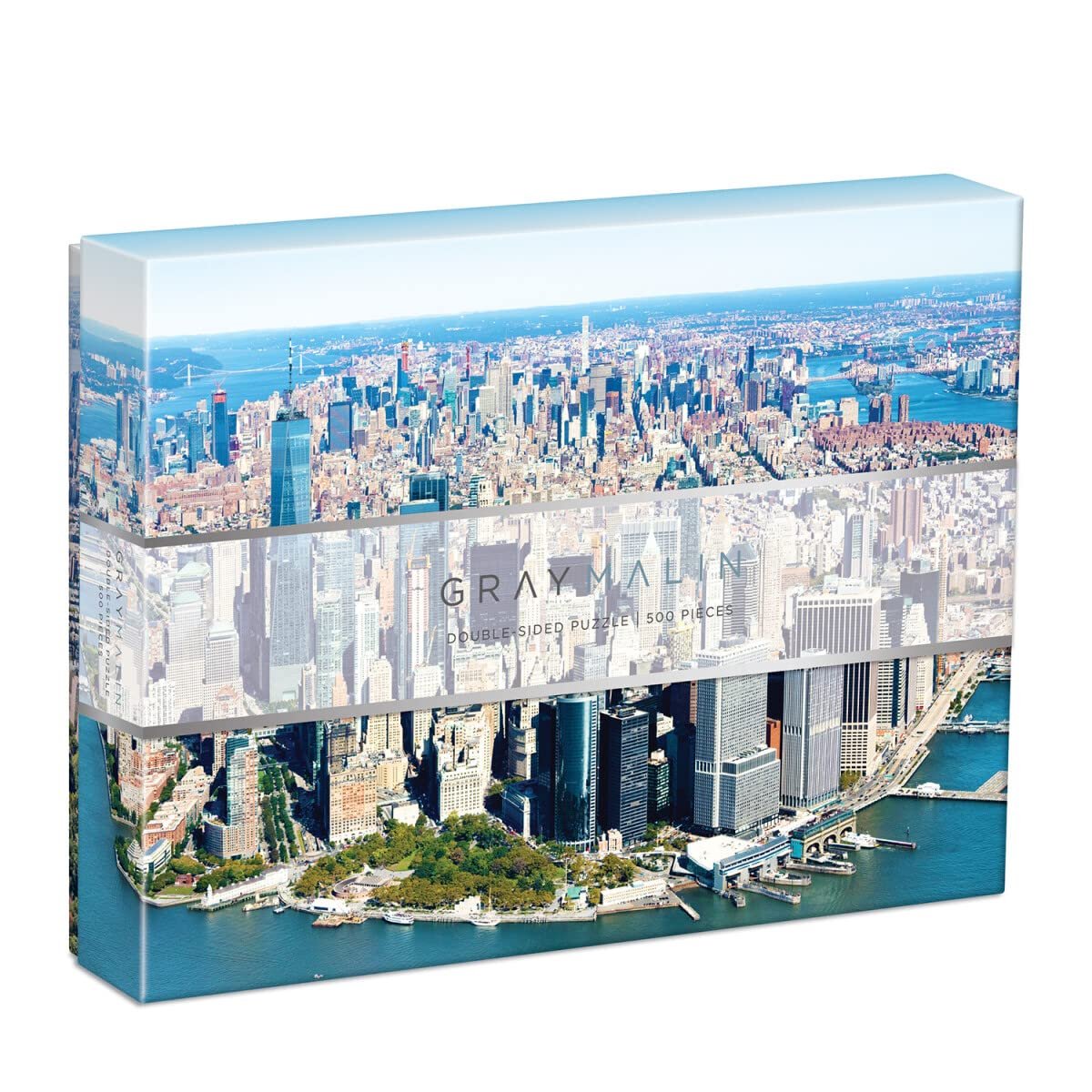 Galison Gray Malin New York City 500 Piece Double Sided Puzzle from Galison - Featuring Malin's Aerial Photography Over Manhattan and Iconic Central Park, 24" x 18", Includes 2 Postcards