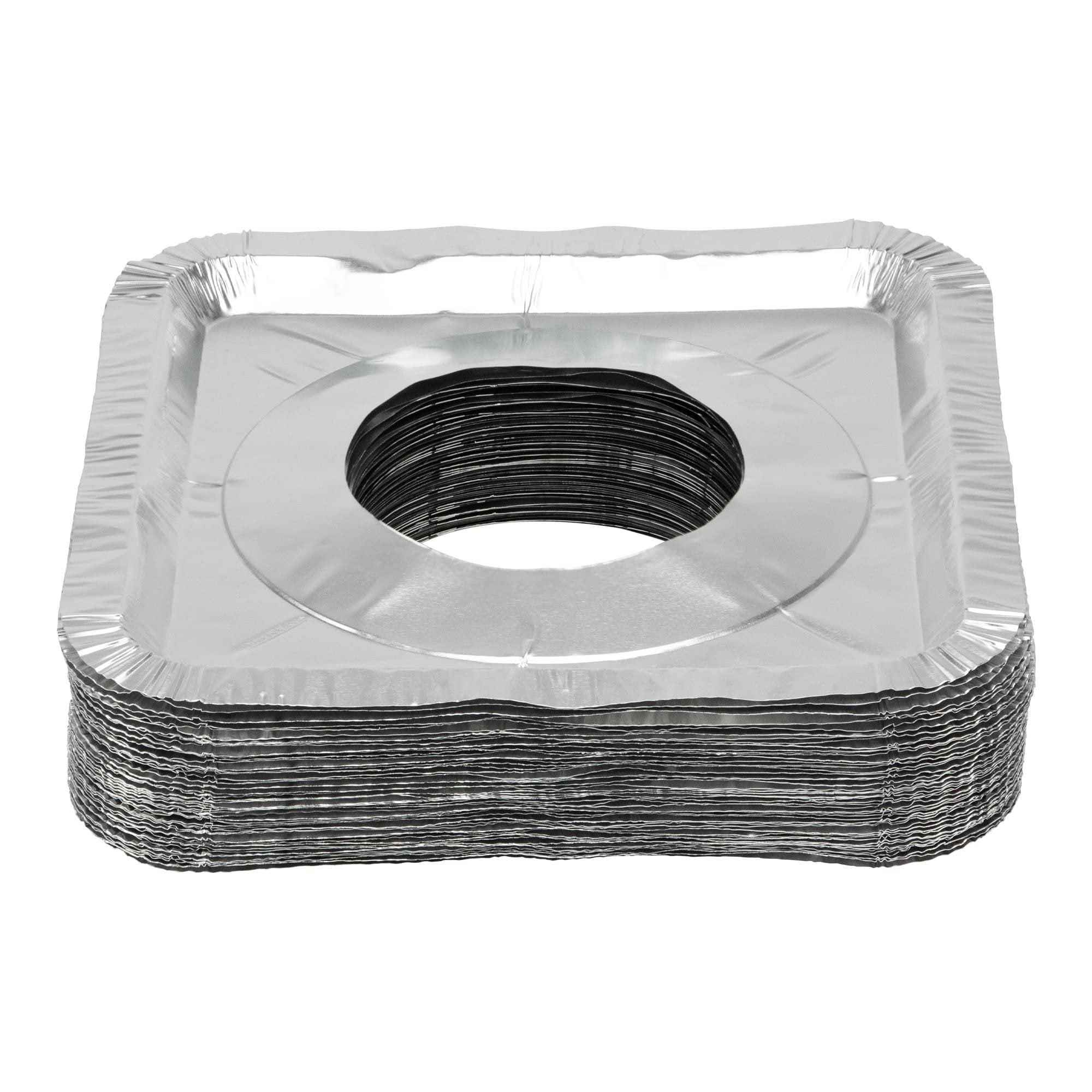 Gas Stove Disposable Burner Liner, Aluminum Foil Burner Cover, Range Guard, 8.375 Inches, Pack of 10 (Square)