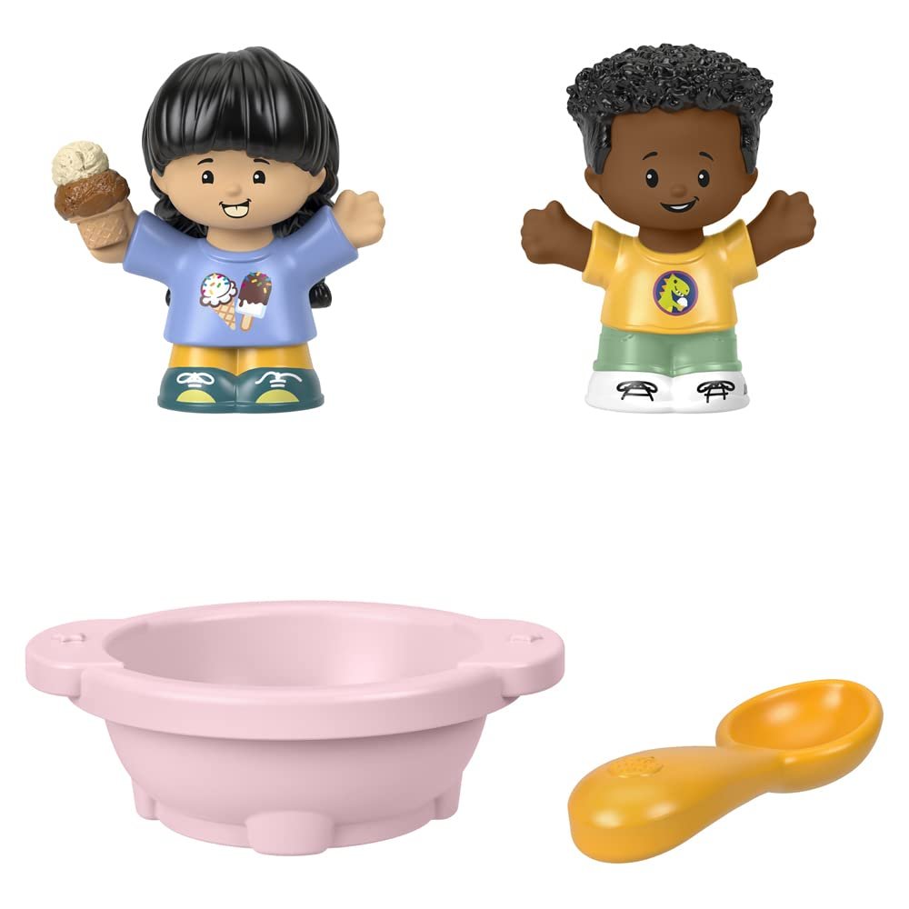 Fisher-Price Little People Dessert Time Figure Set - HHR46 ~ Includes 2 Little People Figures, 1 Ice Cream Bowl and 1 Spoon