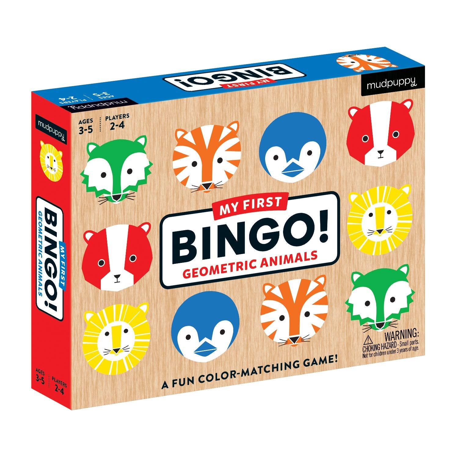Mudpuppy Geometric Animals My First Bingo Toy, Multicolor