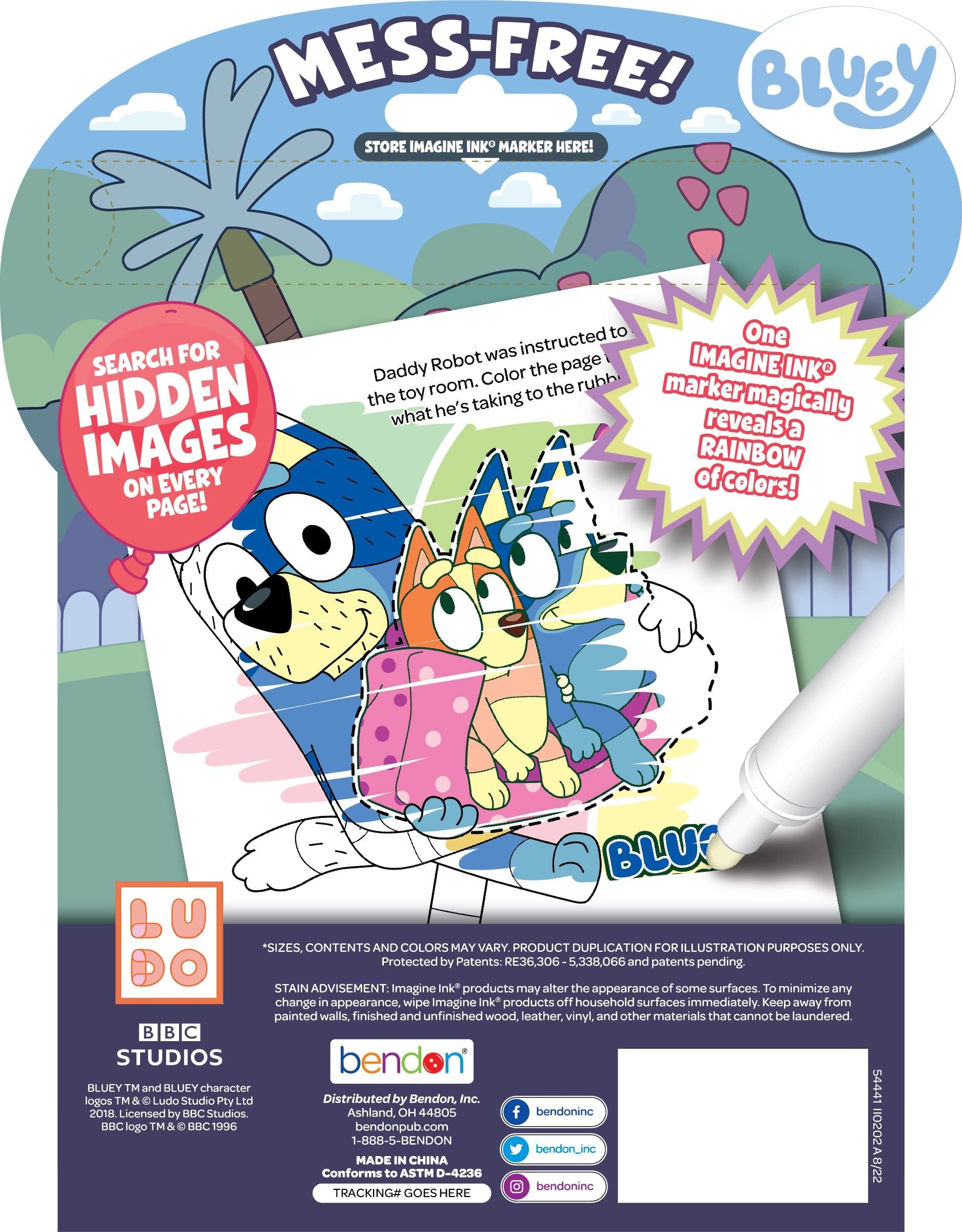 Bendon Inc Bluey Imagine Ink Coloring Book with 1 Mess Free Marker, 16 Pages, 54441