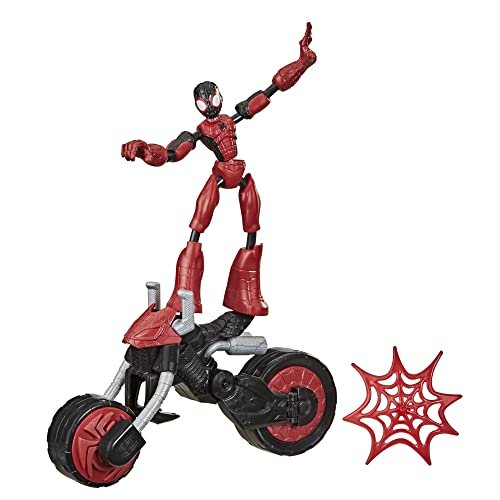 Spider-Man Marvel Bend and Flex, Flex Rider Action Figure Toy, 6-inch Flexible Figure and 2-in-1 Motorcycle for Kids Ages 4 and Up