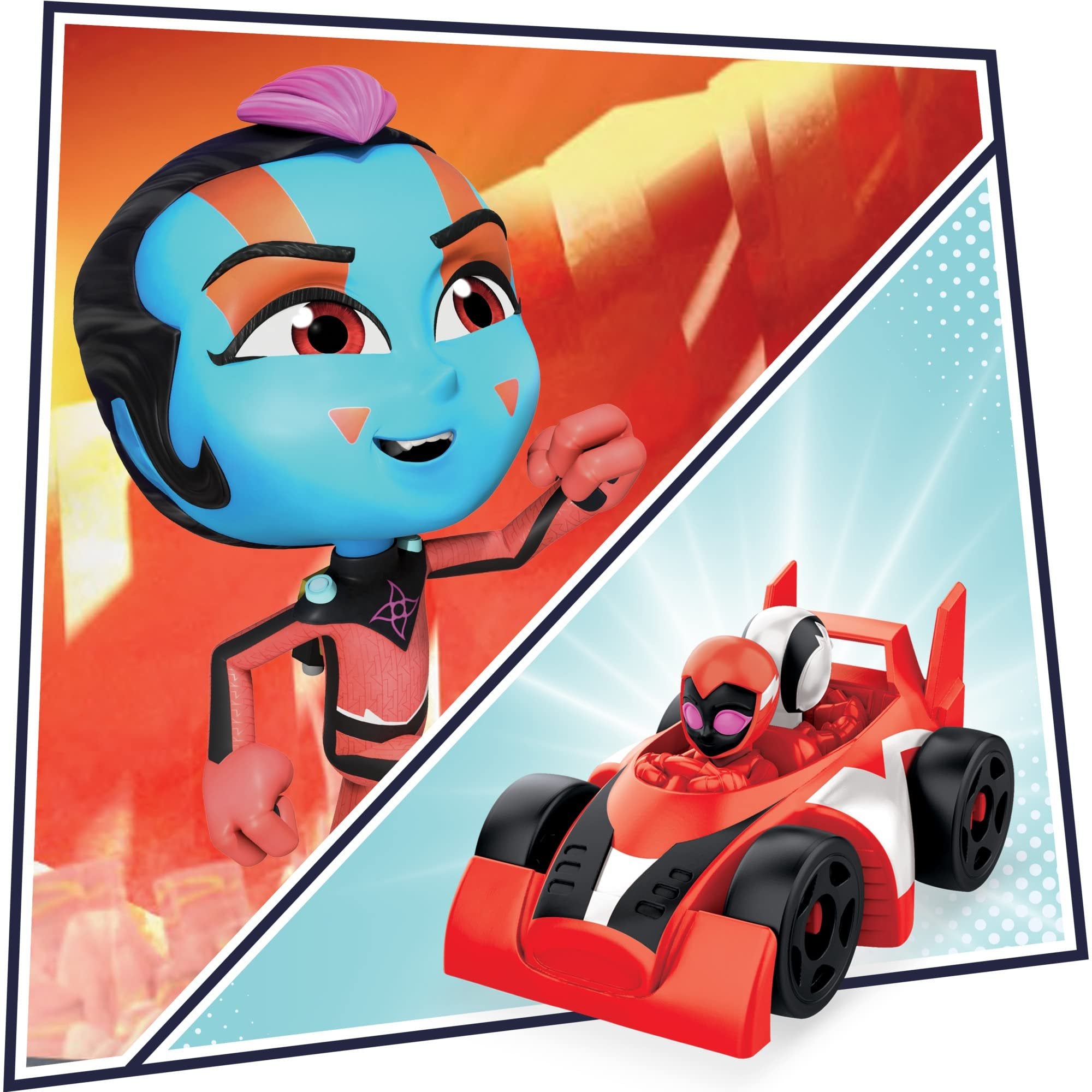 PJ Masks Animal Power Smash and Zoom Racetrack Preschool Toy, Zoomzania Raceway Vehicle Playset with 4 Cars for Kids Ages 3 and Up