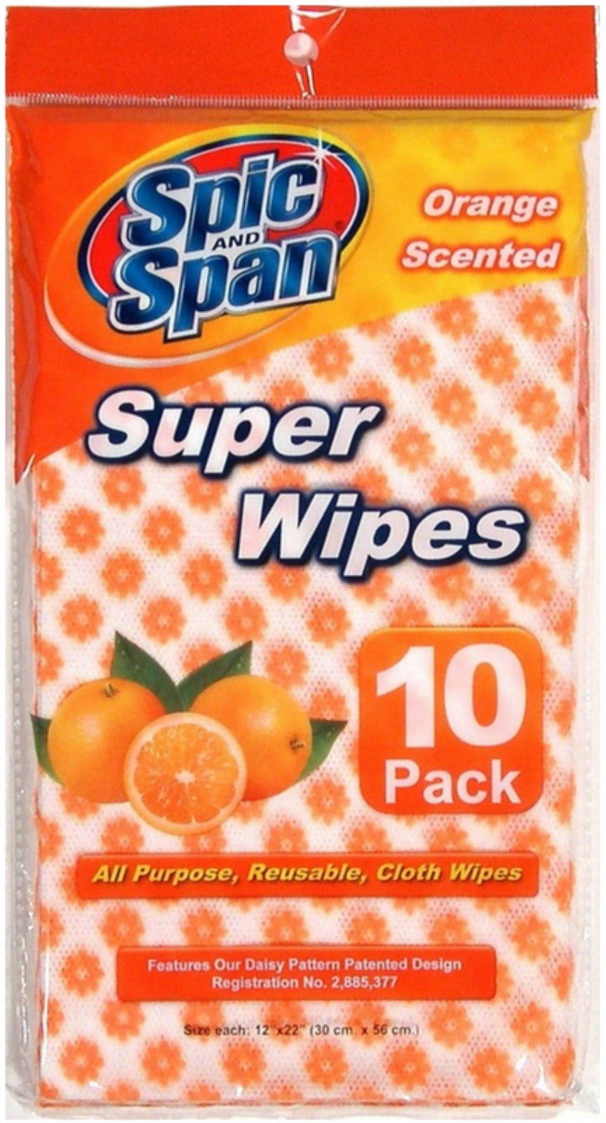 Spic And Span All Purpose Reusable Super Cloth Wipes, Orange Scented 10 Each